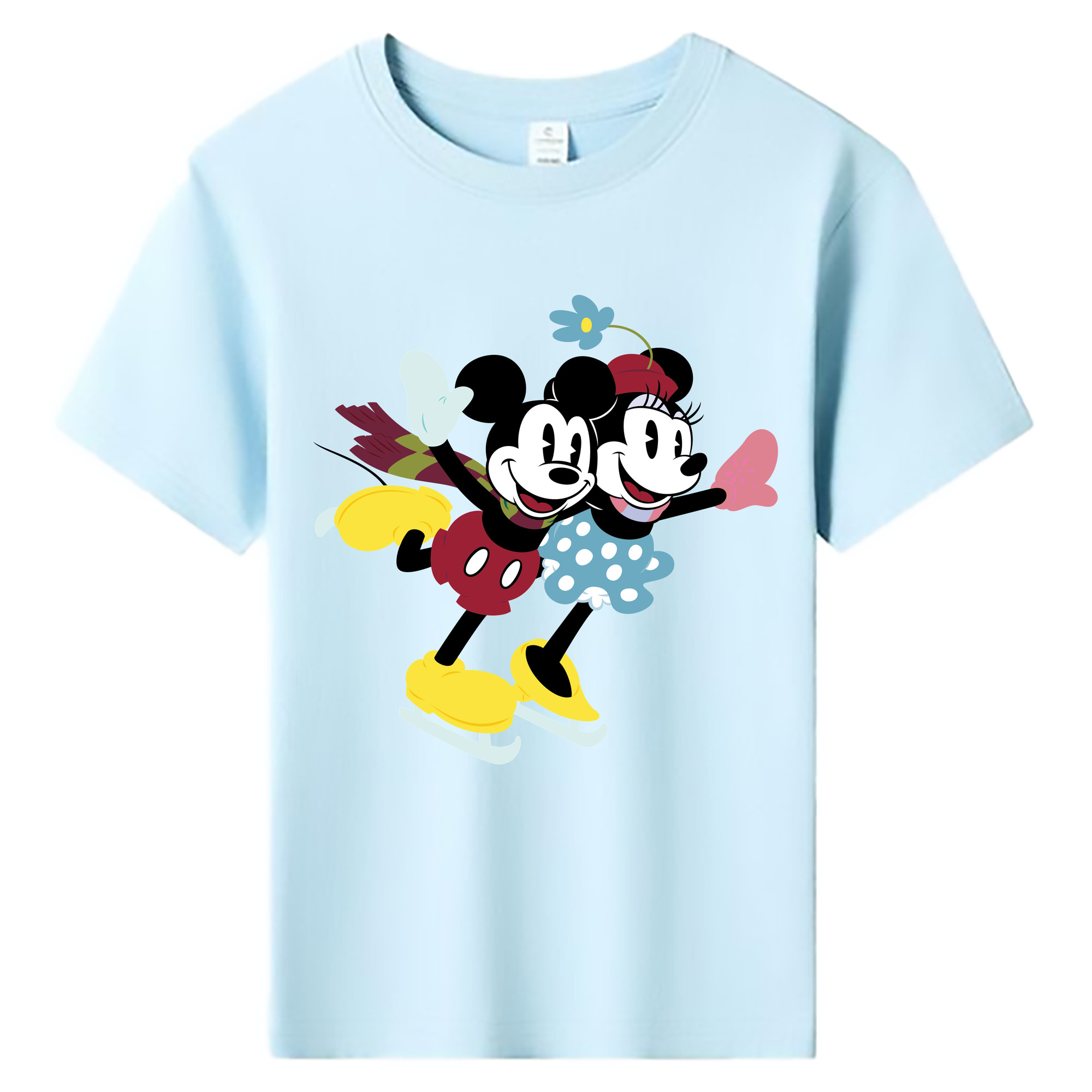 ミッキーマウス Mickey Mouse 綿100％キッズTシャツ（フロントプリント）
